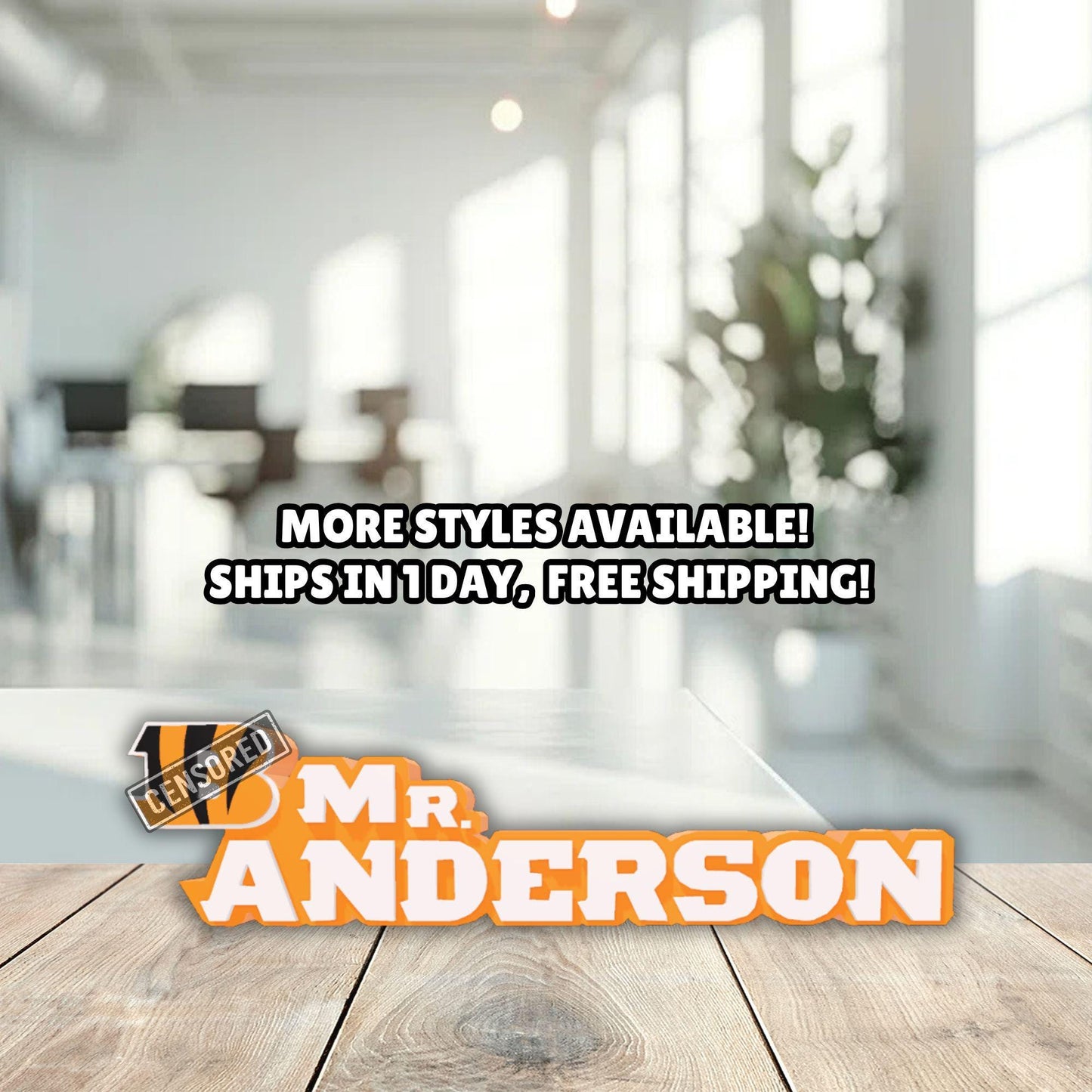 Personalized Cincinnati Bengals Desk Name Plate, Desk Plaque, Teacher Appreciation Gift