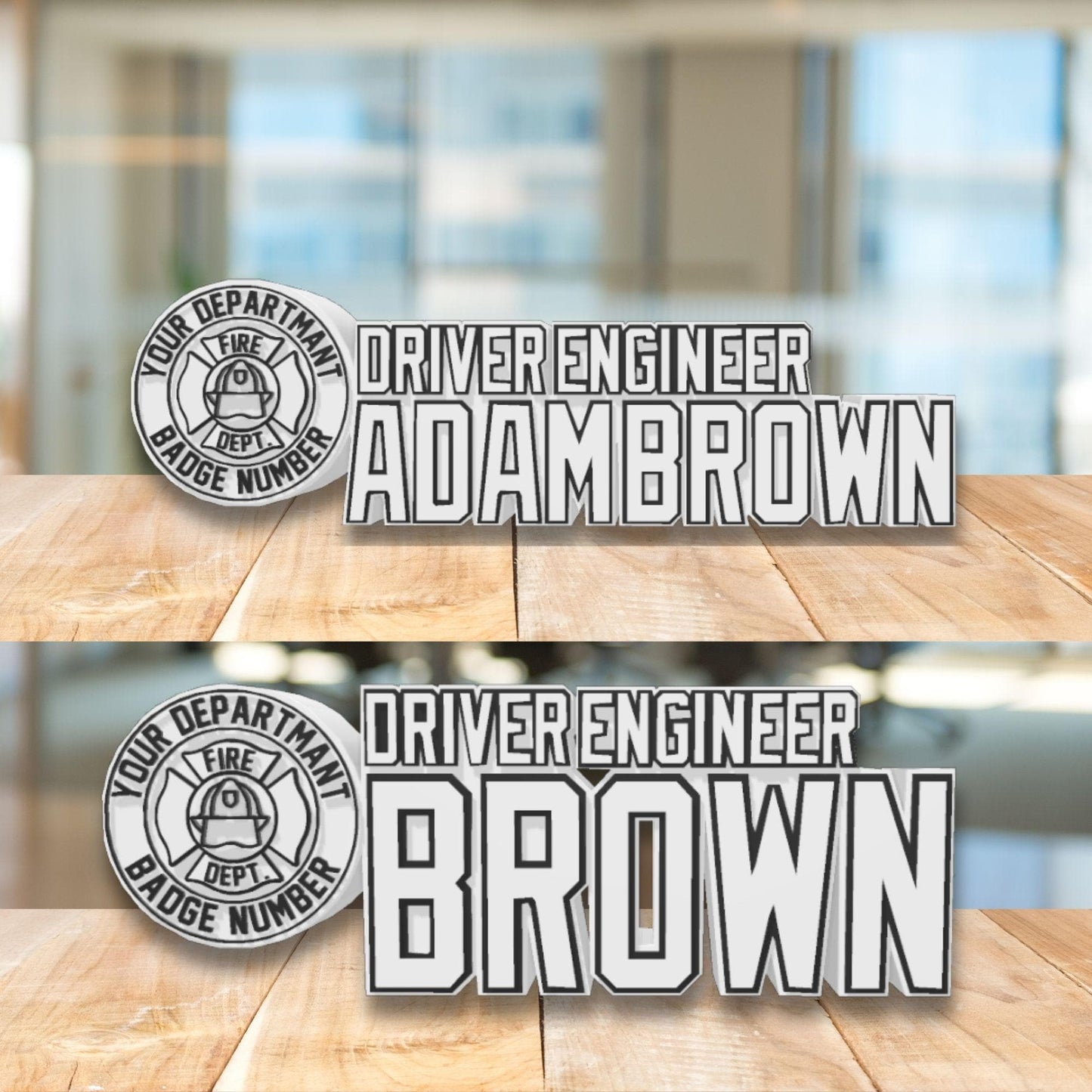 Personalized Firefighter Desk Name Plate: Custom Fire Department Gift