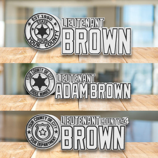 Personalized Lieutenant Desk Name Plate,  Fire Department Appreciation Gift, Police Academy Graduation