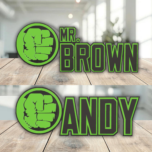 Hulk Desk Name Plate, Gifts For Teacher, Boss Lady Gift, Office Accessories