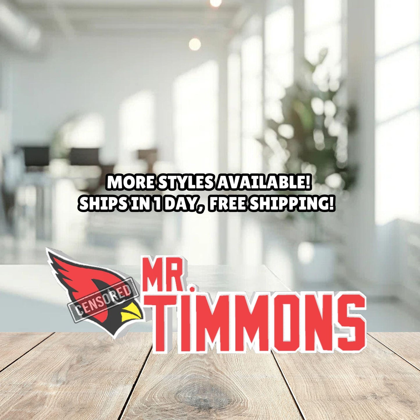 Personalized Arizona Cardinals Desk Name Plate, Cardinals Plaque, Teacher Gift, Unique Office Decoration