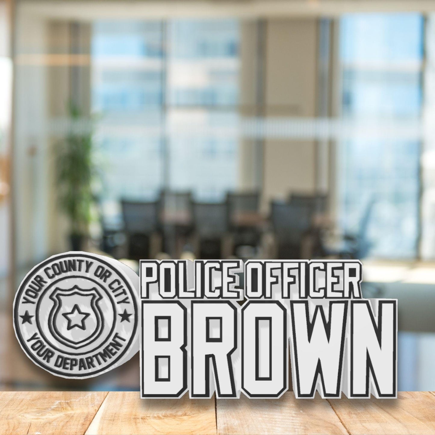 Personalized Police Officer Desk Name Plate: Custom Law Enforcement Gift