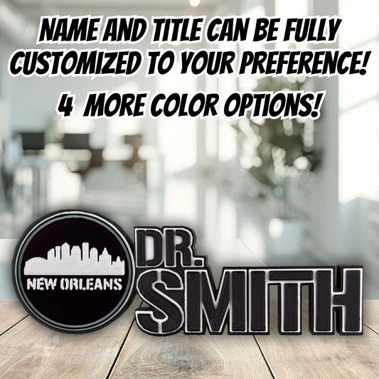 Personalized New Orleans Skyline Desk Name Plate, Gifts For Teacher, Personalized Plaque, Office Sign