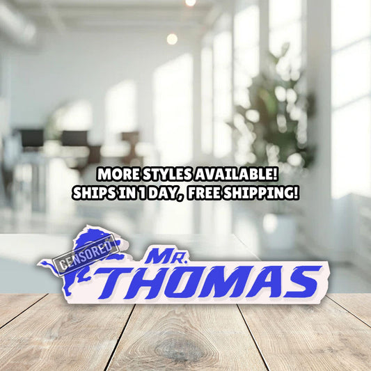 Personalized Detroit Lions Desk Name Plate, Desktop Nameplate, Teacher Name Stand