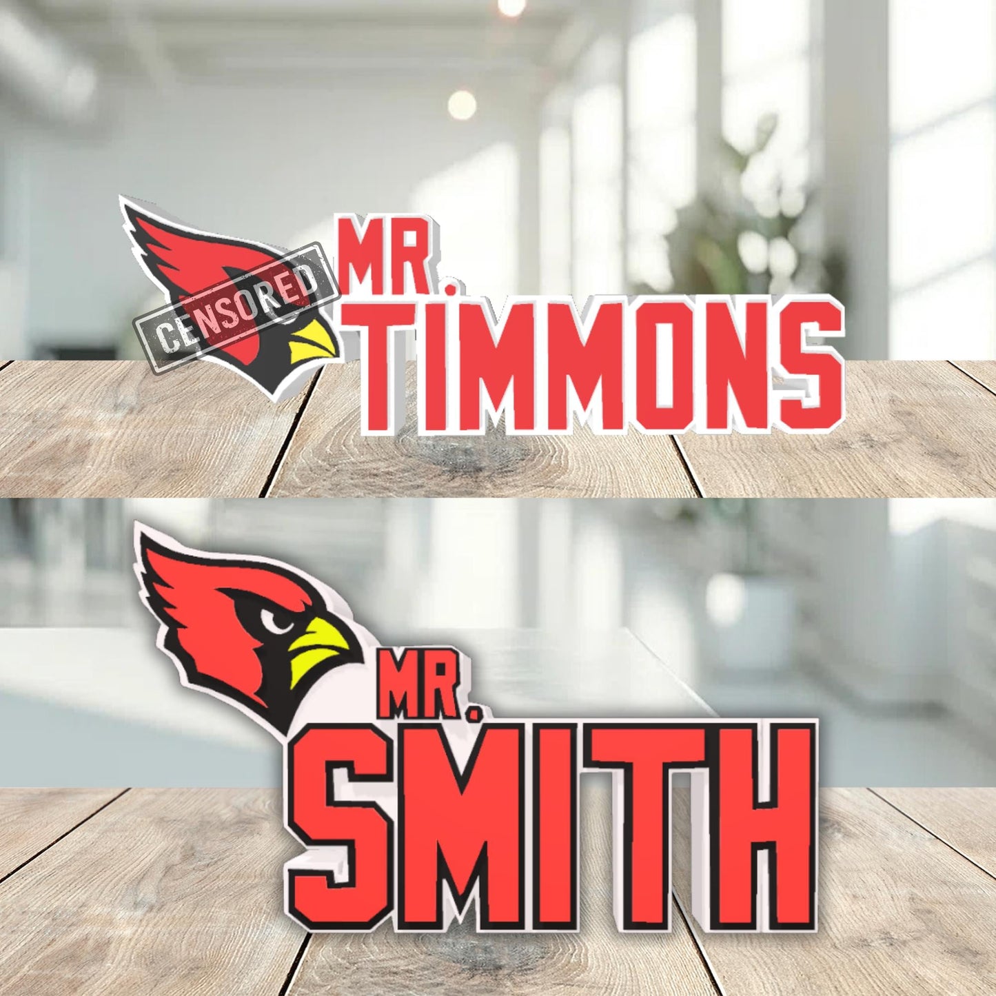 Personalized Arizona Cardinals Desk Name Plate, Cardinals Plaque, Teacher Gift, Unique Office Decoration