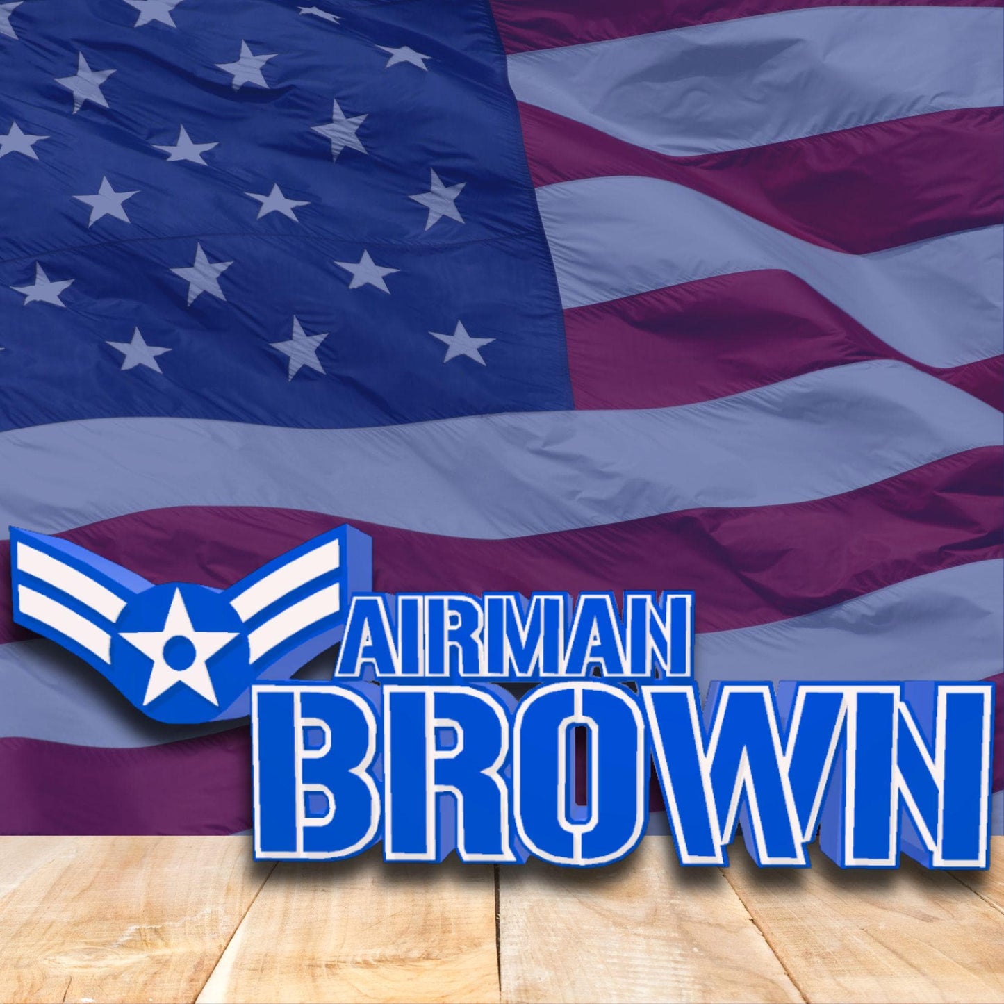 Personalized Airman First Class Rank Plaque, Military Desk Name Plate, A1C Gift