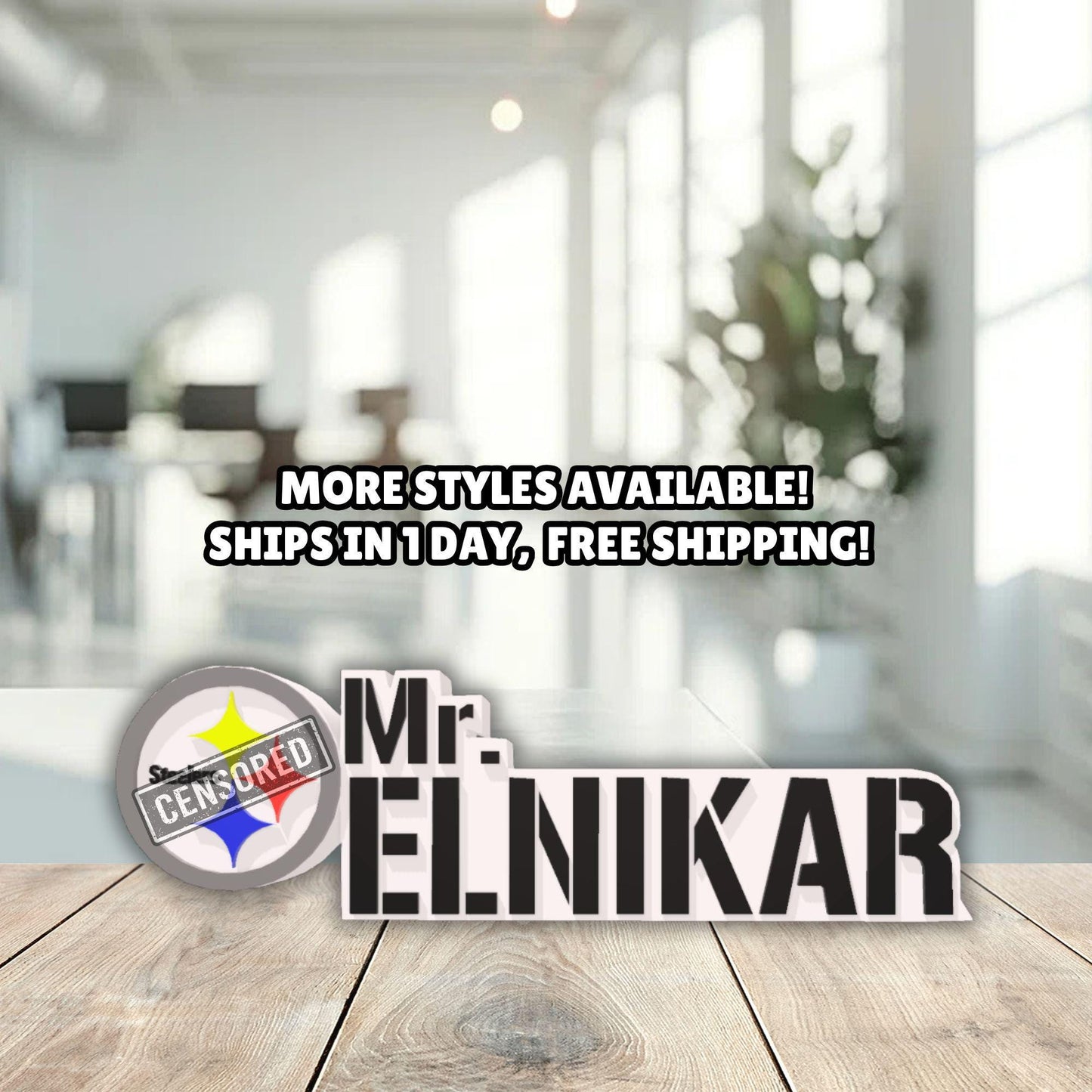 Personalized Pittsburgh Steelers Desk Name Plate, Custom Office Decoration, Teacher Nameplate, Classroom Decor