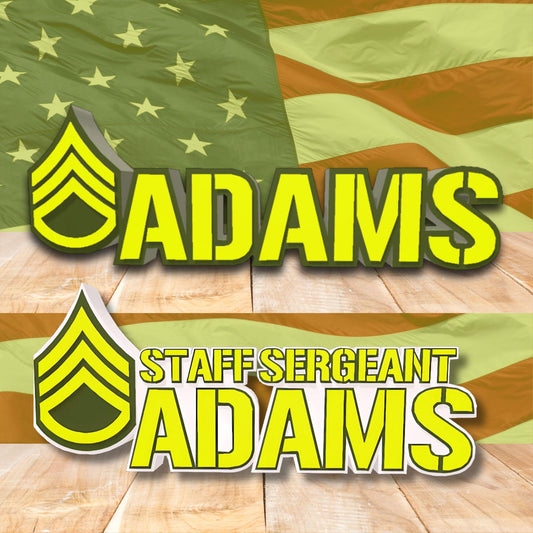 Personalized Staff Sergeant Rank Plaque, SSG Desk Name Plaque, ARMY Promotion Gift