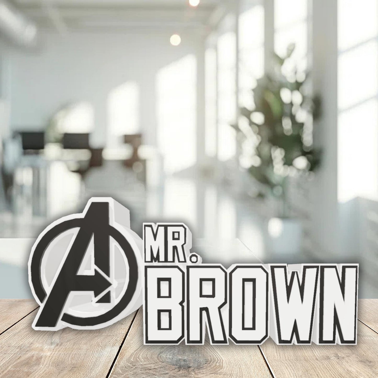 Avengers Desk Name Plate, Gifts For Teacher, Principal Name Plaque, Office Accessory