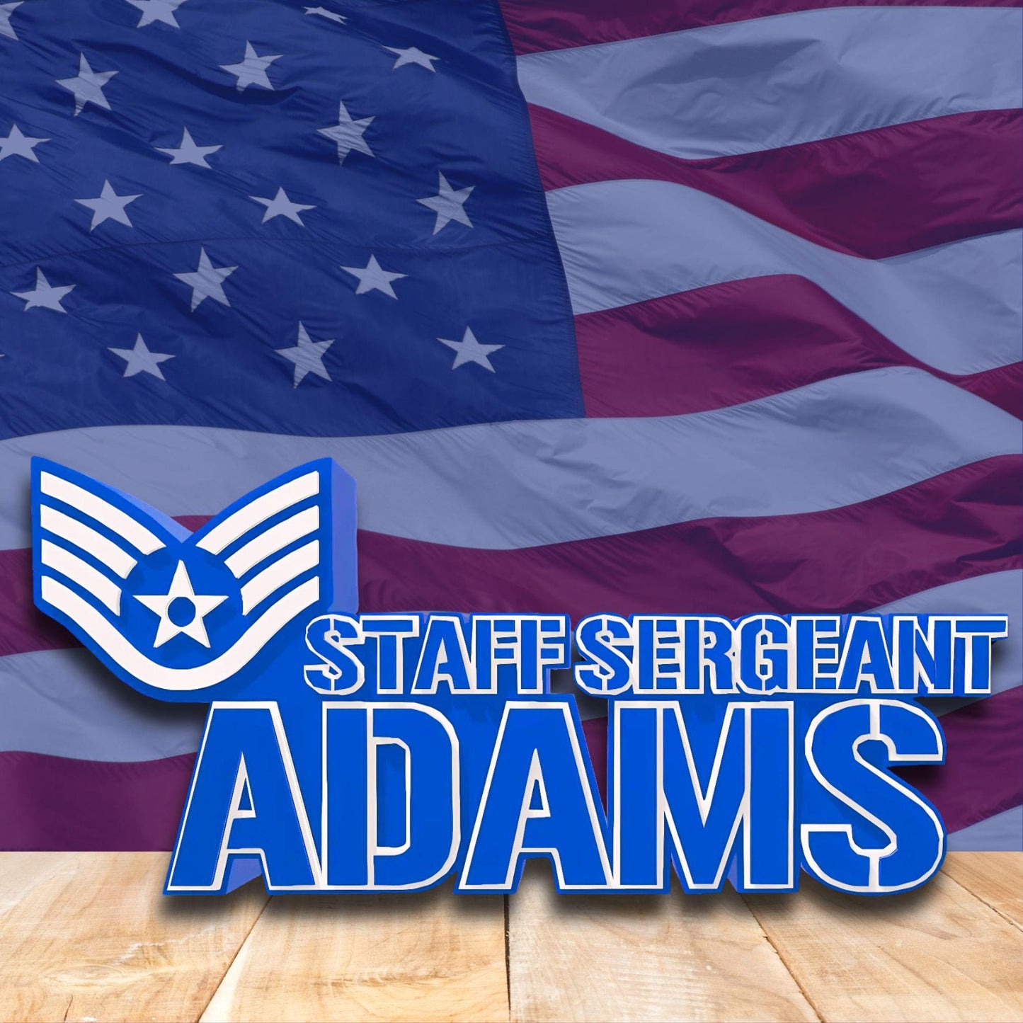 Personalized SSgt Desk Name Plate, Staff Sergeant Rank Plaque, Air Force Gift, Retirement Plaque