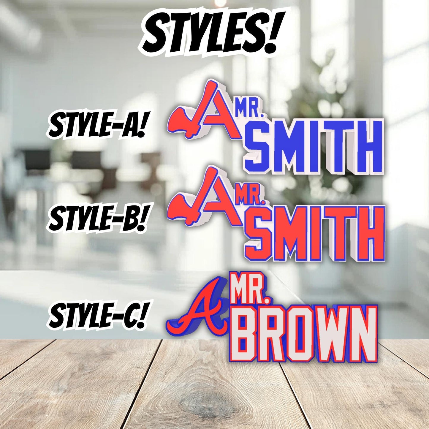 Personalized Atlanta Braves Desk Name Plate