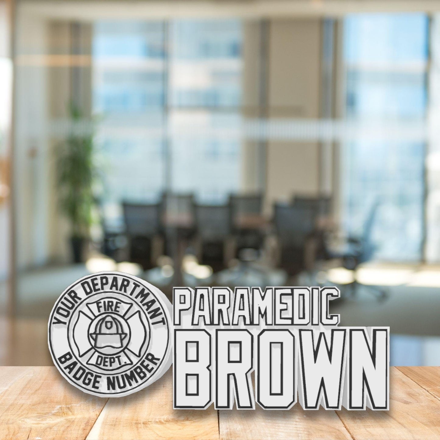 Personalized Firefighter Paramedic Desk Name Plate: Custom EMS Gift