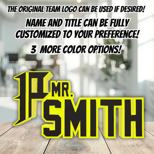 Personalized Pittsburgh Pirates Desk Name Plate, Name Plaque, Teacher Gift