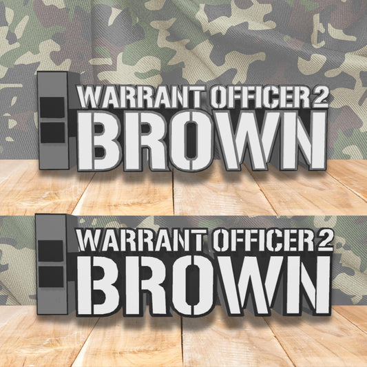 ARMY Warrant Officer 2 Desk Name Plate, CW2 Desk Plaque