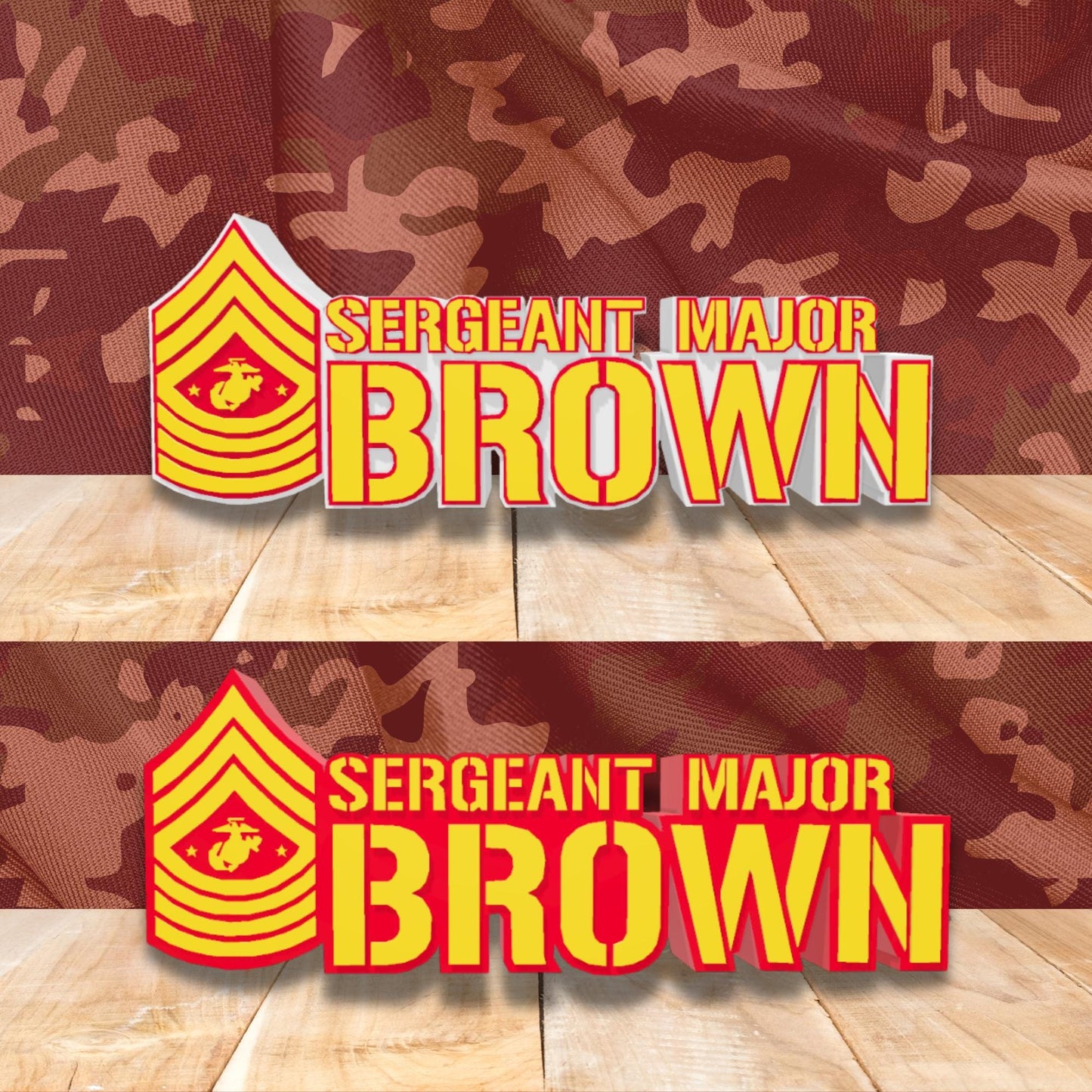 Personalized Sergeant Major of the Marine Corps Desk Name Plate, USMC Promotion Gift