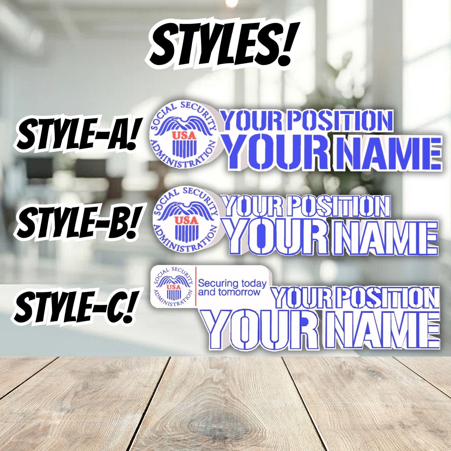 Personalized Social Security Administration Desk Name Plate, SSA Plaque, Boss Desk Decor