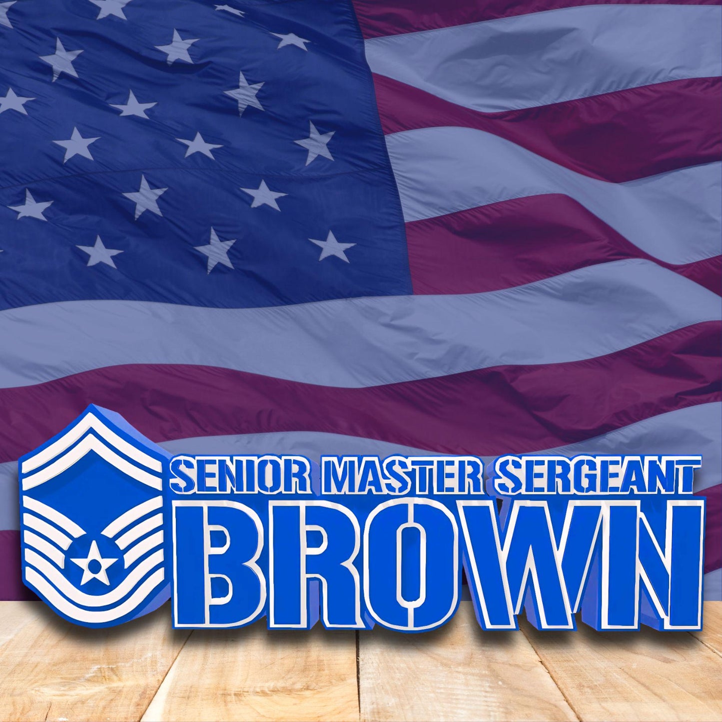 Personalized Senior Master Sergeant Rank Plaque, SMSgt Desk Name Plate, USAF Promotion Gift