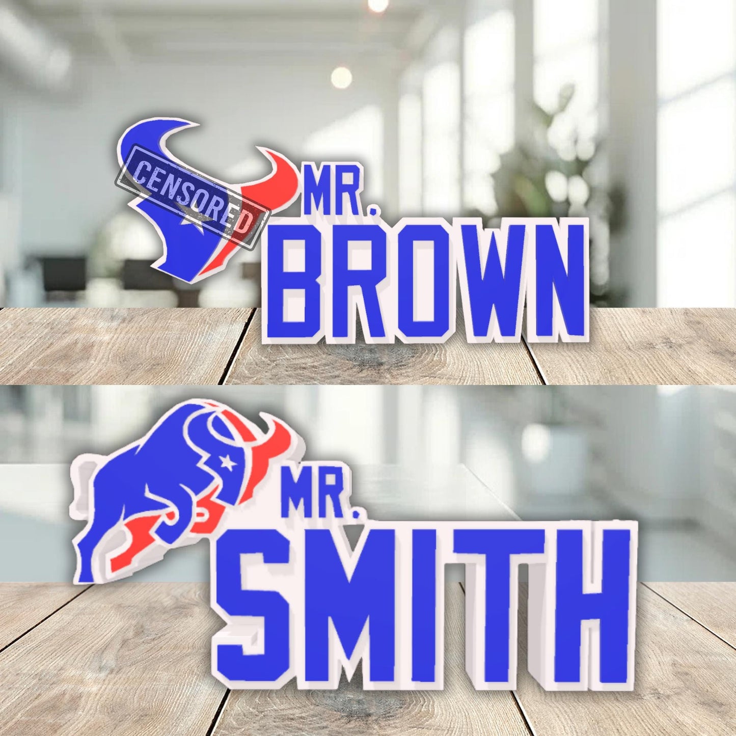 Personalized Houston Texans Desk Name Plate, Unique Office Decoration, Boss Desk Nameplate