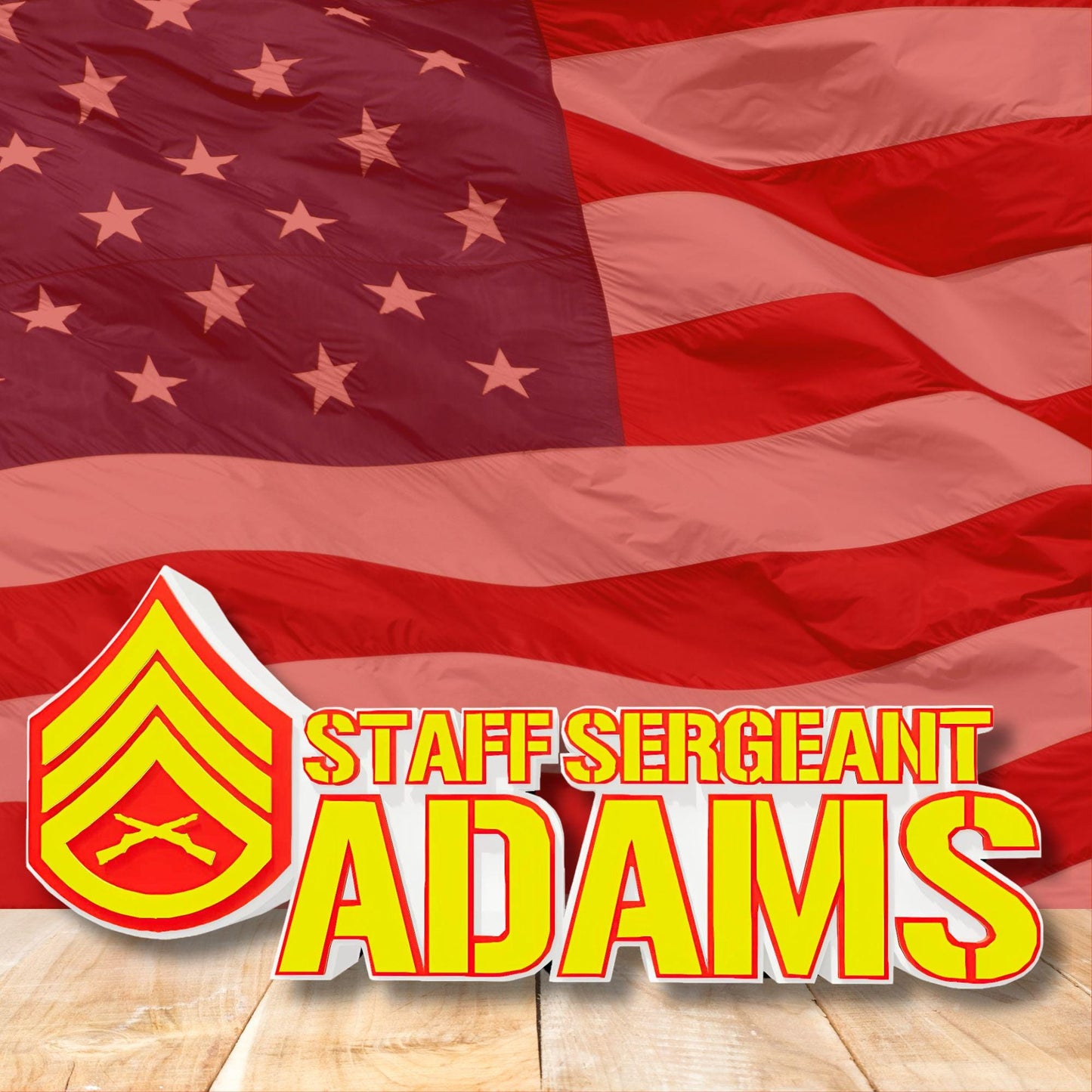 Personalized SSgt Desk Name Plate, Staff Sergeant Rank Plaque, USMC Office Decor