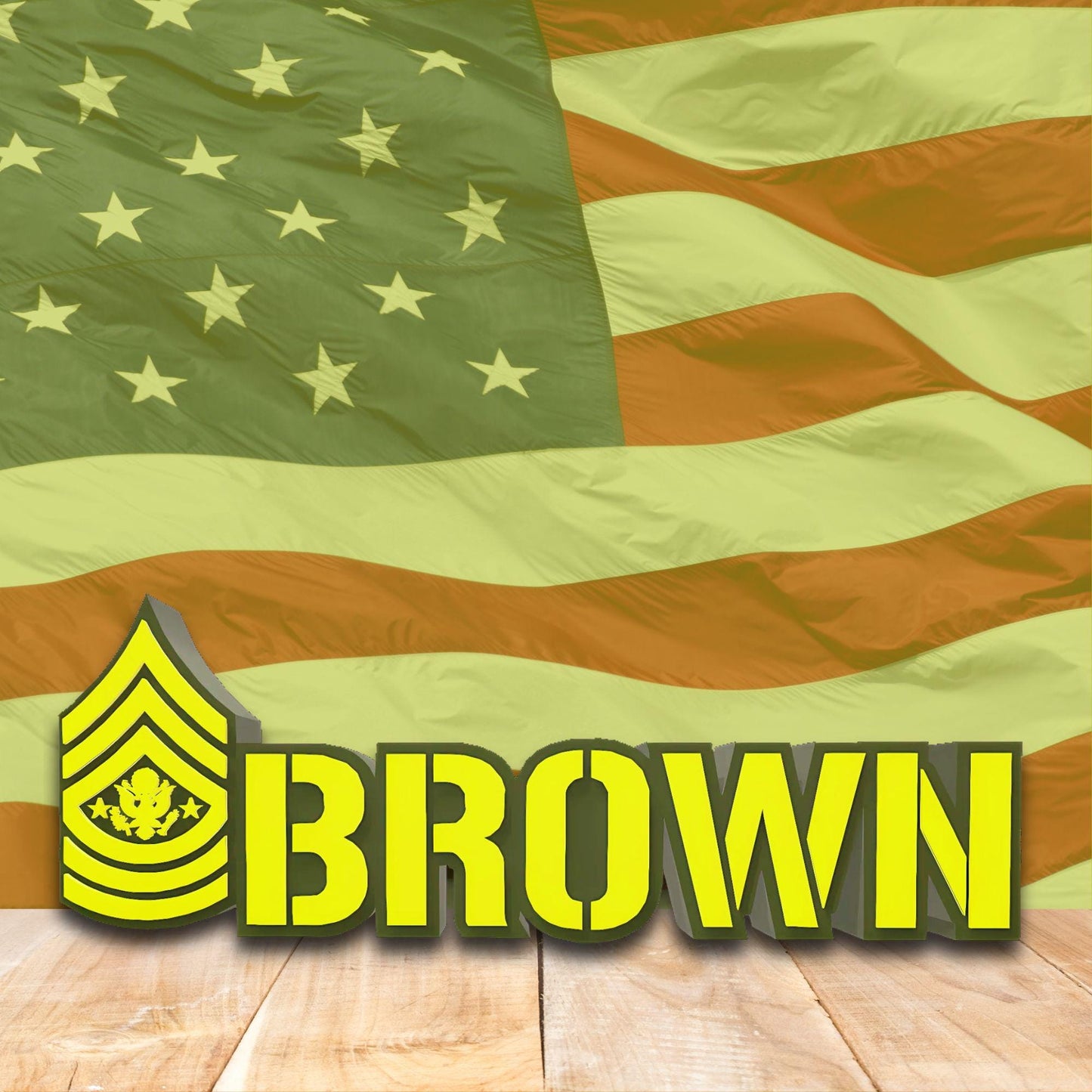 Personalized Sergeant Major of the Army Rank Plaque, SMA Desk Name Plate, ARMY Retirement Gift