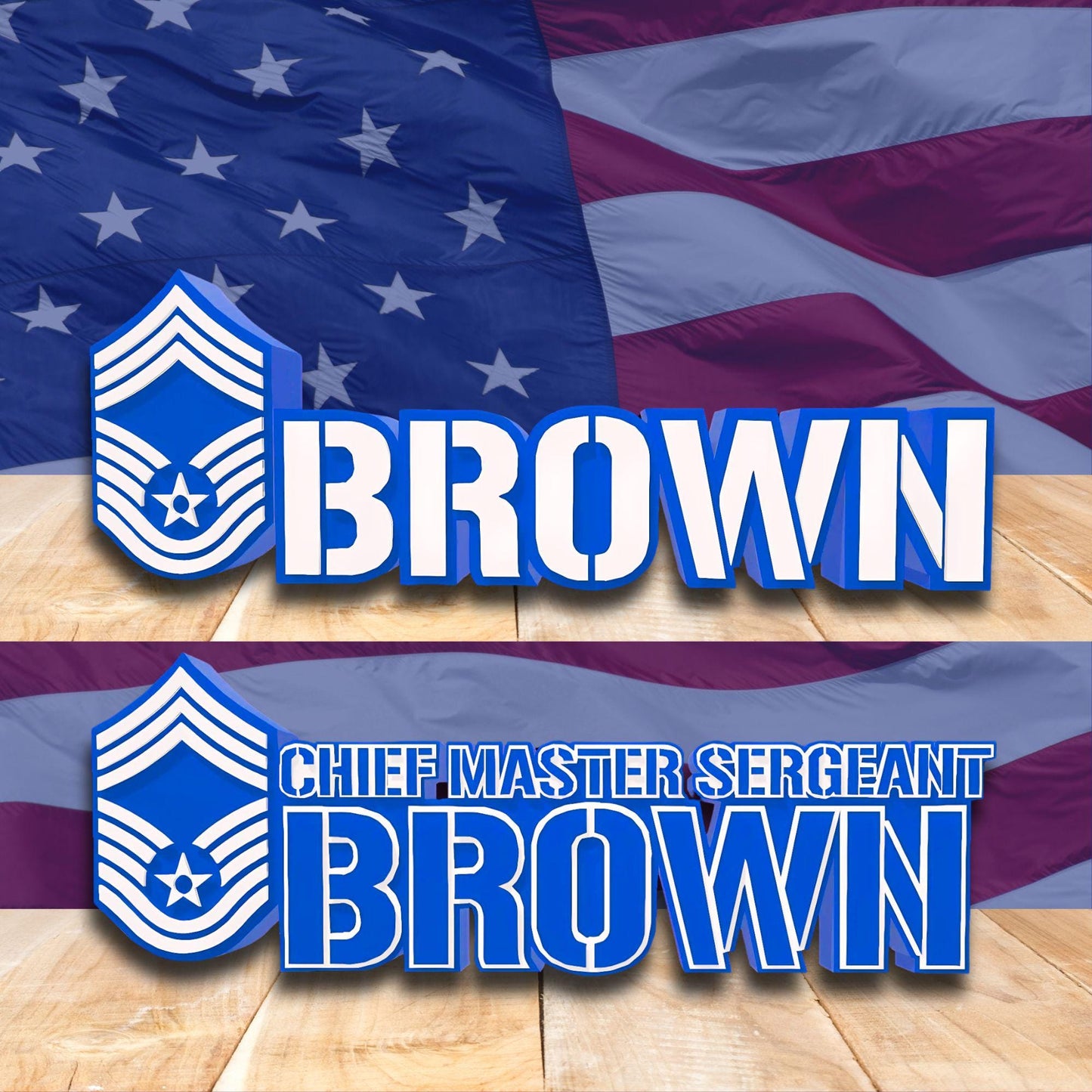 Personalized CMSgt Desk Name Plate, Chief Master Sergeant Rank Plaque, Air Force Retirement Gift