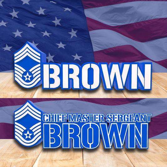 Personalized CMSgt Desk Name Plate, Chief Master Sergeant Rank Plaque, Air Force Retirement Gift