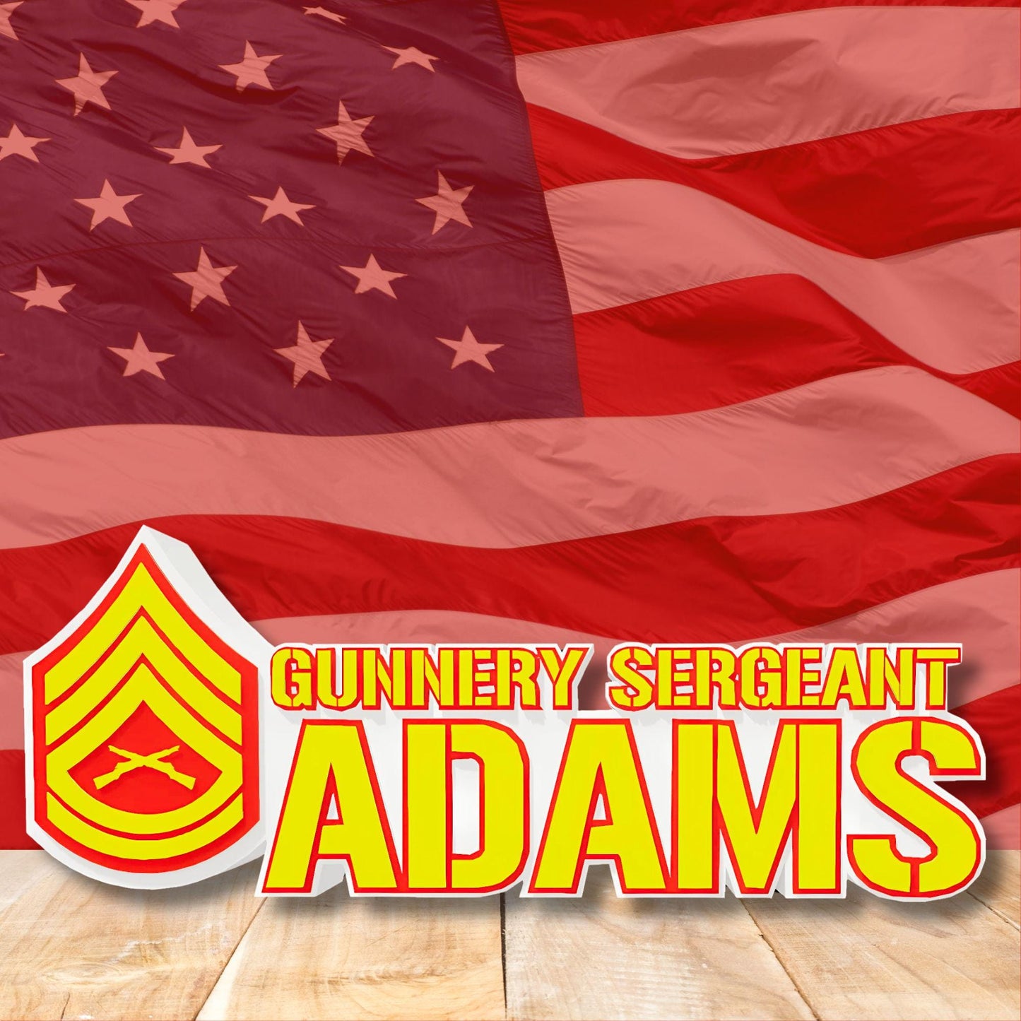 Personalized USMC Gunnery Sergeant Rank Plaque, GySgt Desk Name Plate, Marines Gift