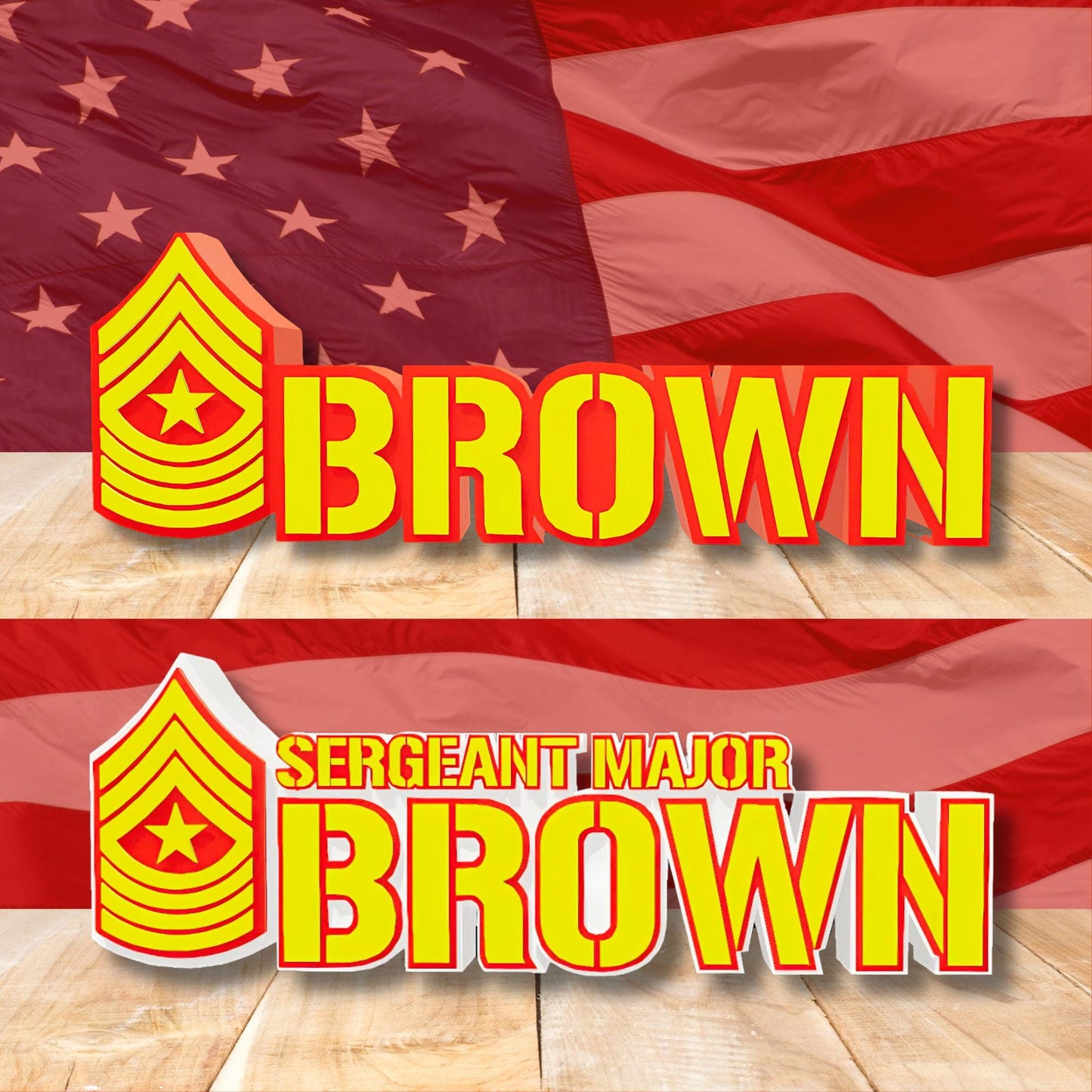 Personalized USMC Sergeant Major Rank Plaque, Marine Corps Gift, SgtMaj Desk Name Plate