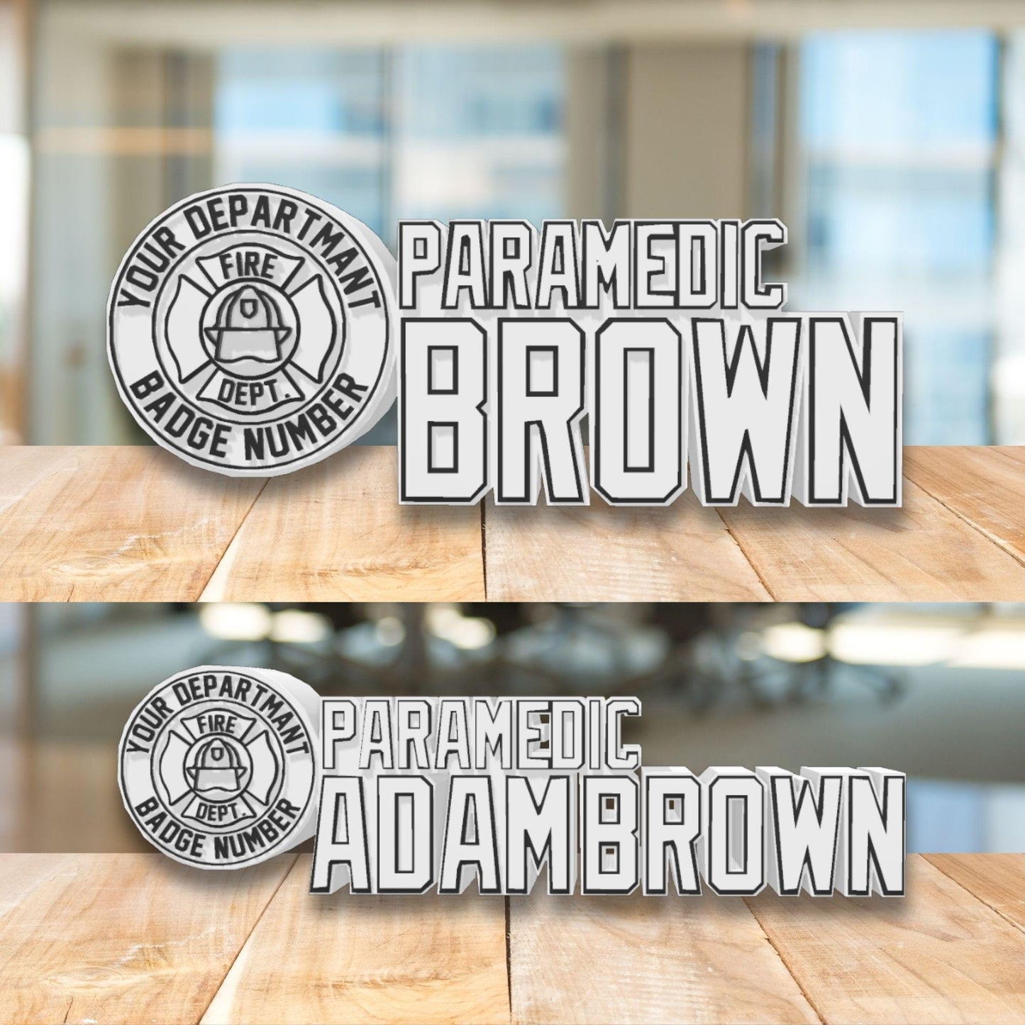 Personalized Firefighter Paramedic Desk Name Plate: Custom EMS Gift
