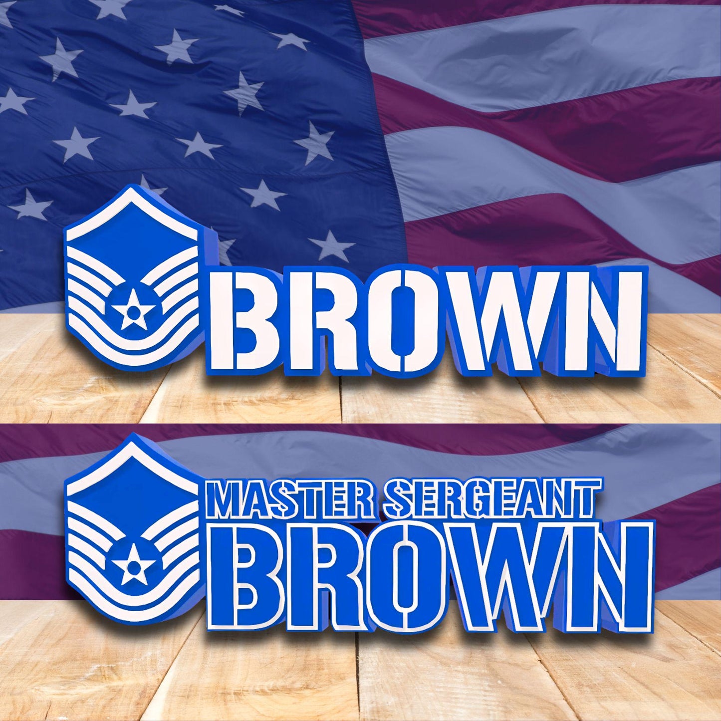 Personalized MSgt Desk Name Plate, Master Sergeant Rank Plaque, USAF Retirement Gift, Airforce Retirement