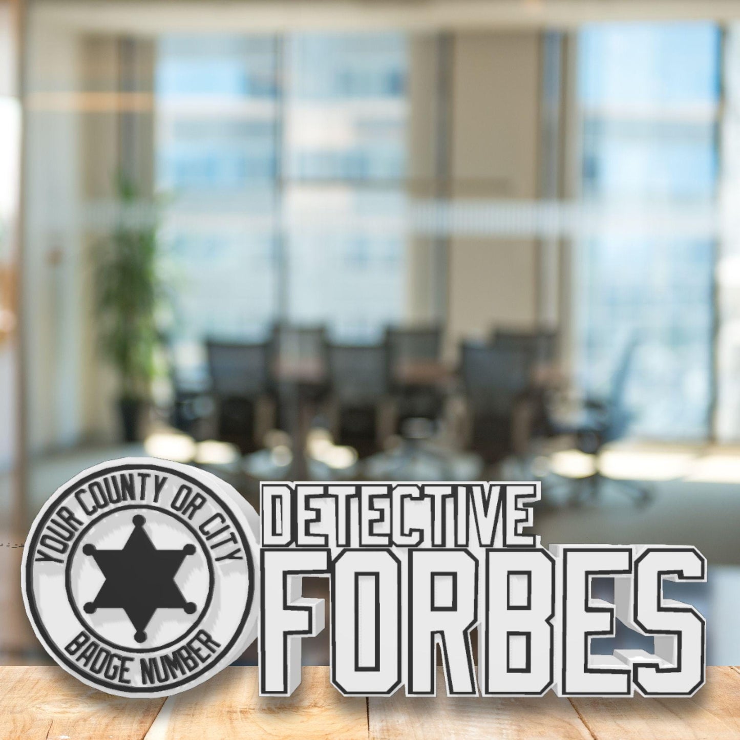 Personalized Detective Desk Name Plate: Custom Police Officer Gift