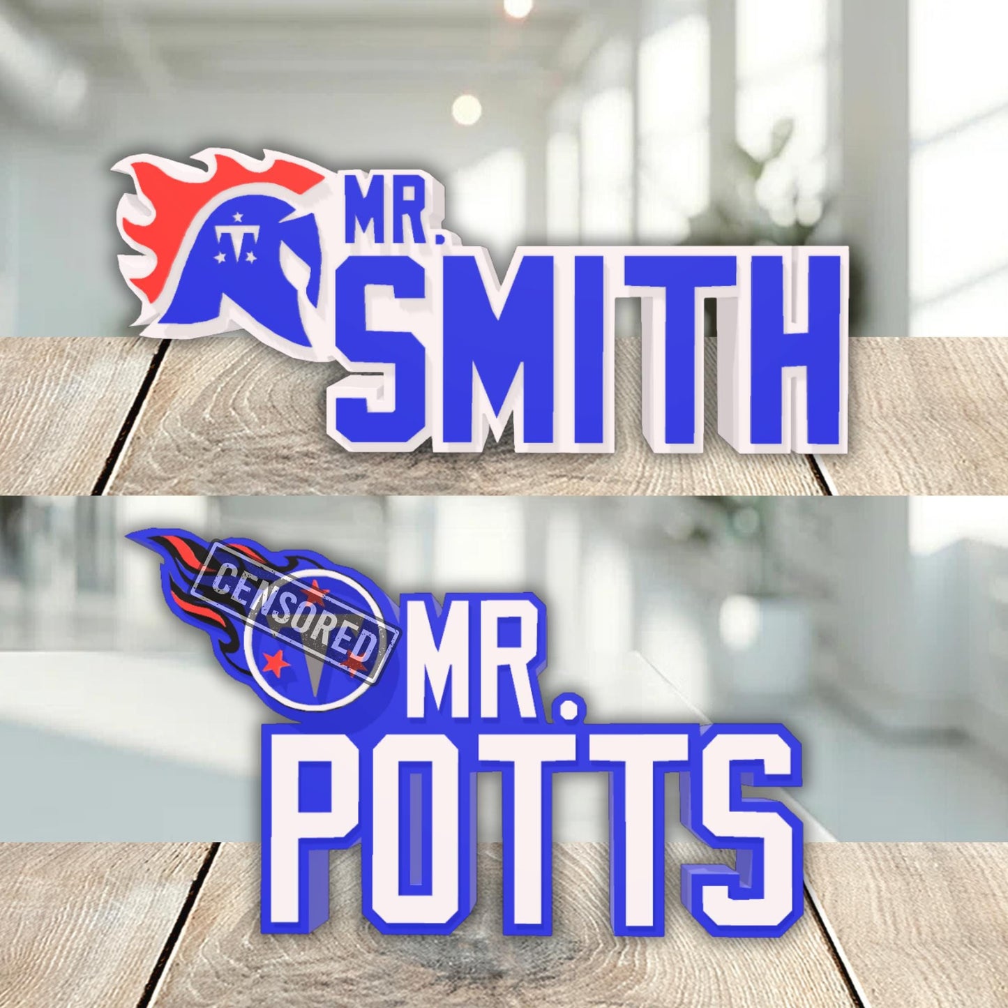 Personalized Tennessee Titans Desk Name Plate, Name Plaque, Teacher Gift