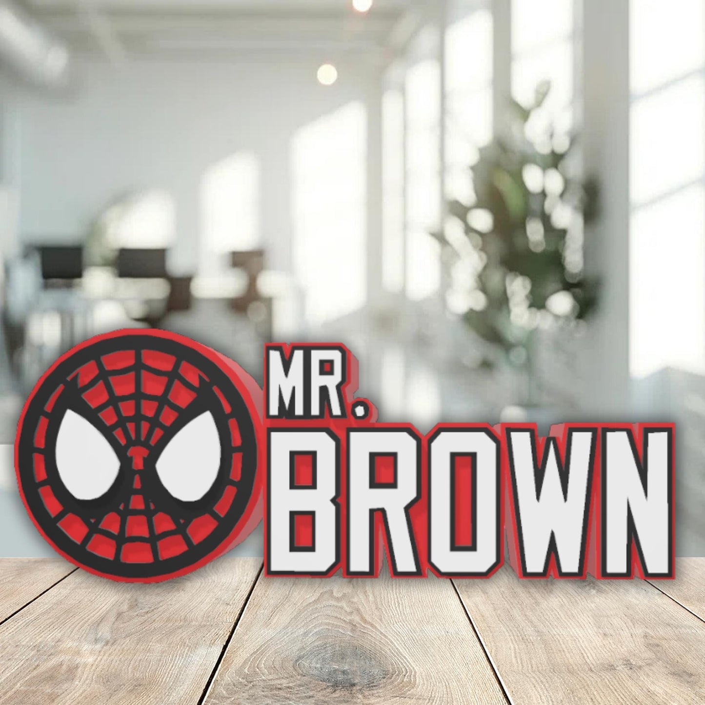Spiderman Desk Name Plate, Custom Office Decor, Teacher Classroom, New Job Gift