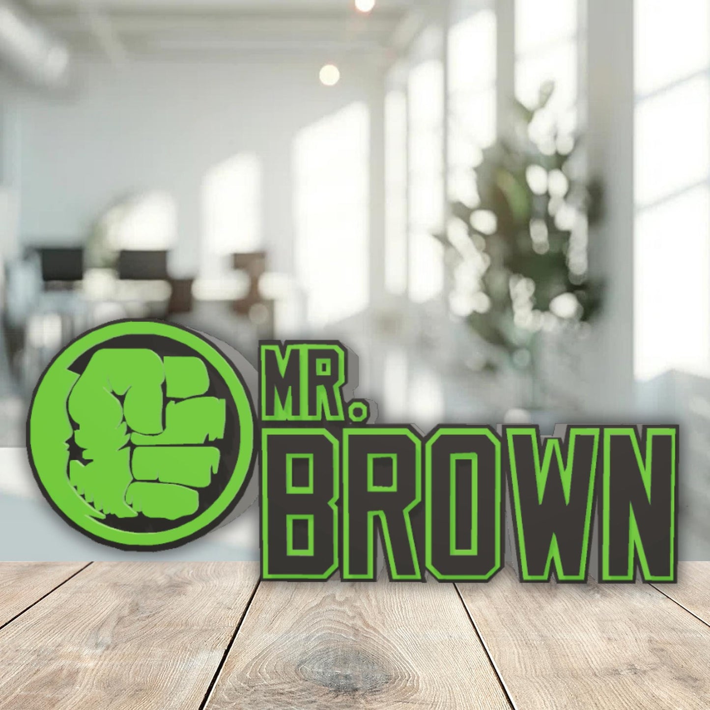 Hulk Desk Name Plate, Gifts For Teacher, Boss Lady Gift, Office Accessories