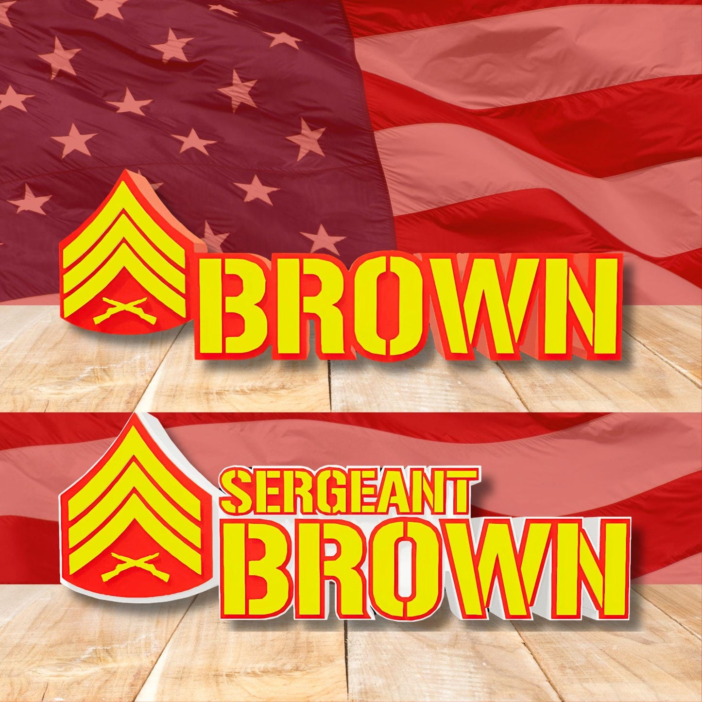 Personalized USMC Sergeant Rank Plaque, Marine Corps Promotion Gift, Sgt Desk Name Plate