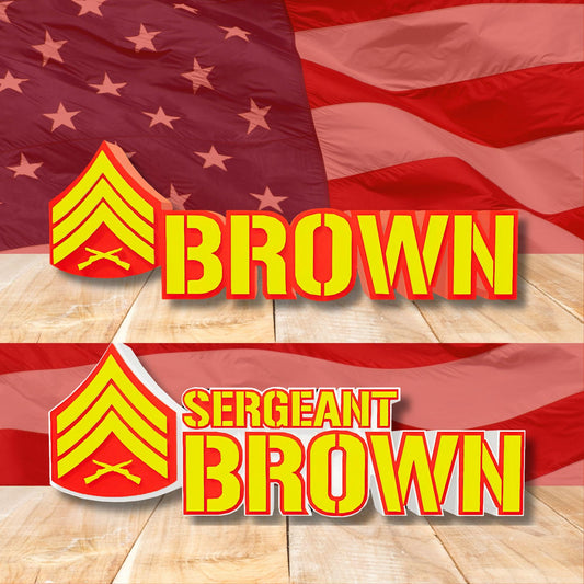 Personalized USMC Sergeant Rank Plaque, Marine Corps Promotion Gift, Sgt Desk Name Plate