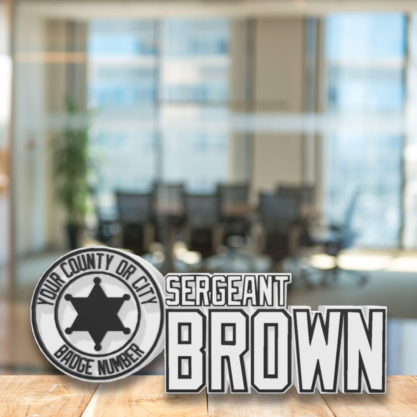 Personalized Police Sergeant Desk Name Plate: Custom Law Enforcement Gift