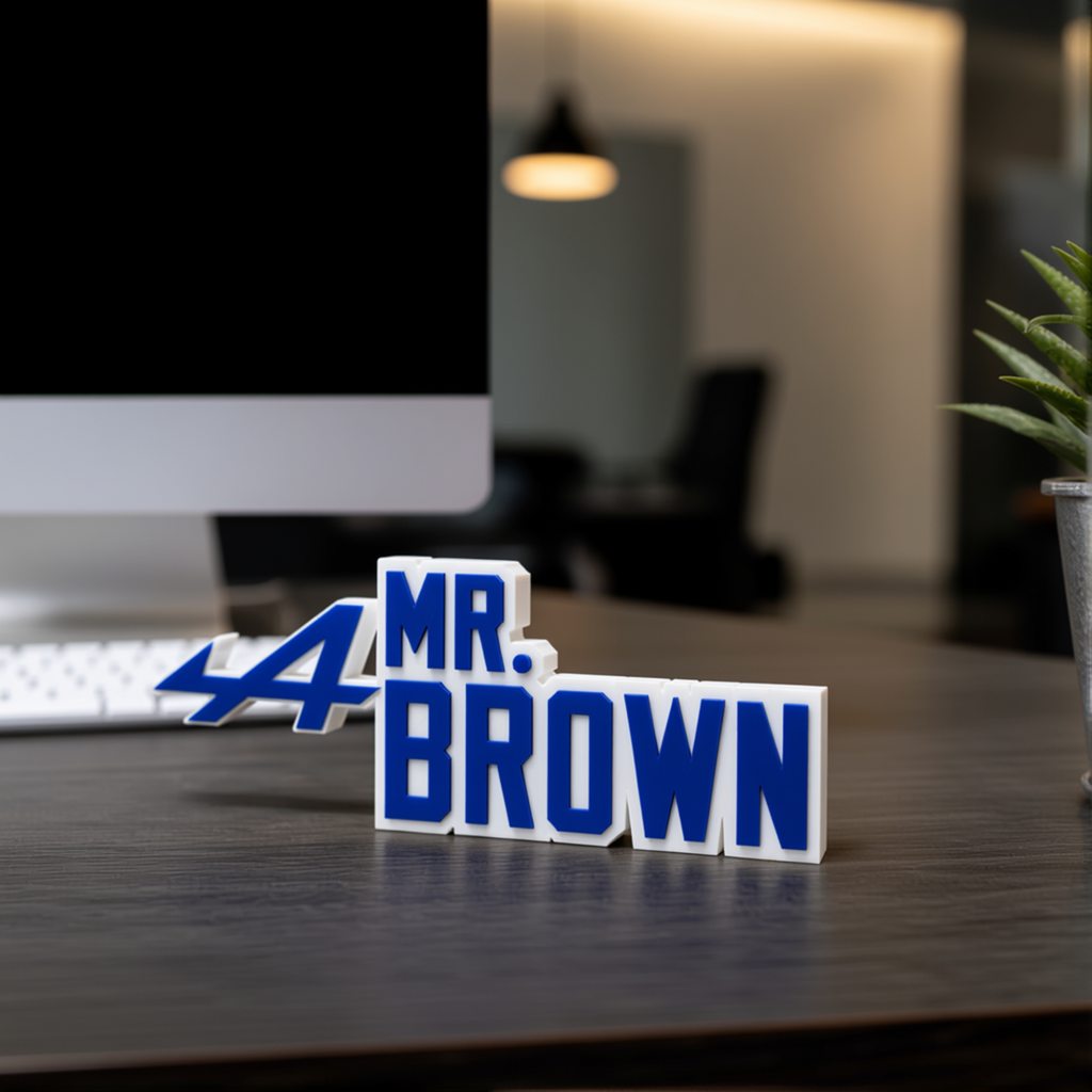 Personalized Alpine F1 Team Desk Name Plate