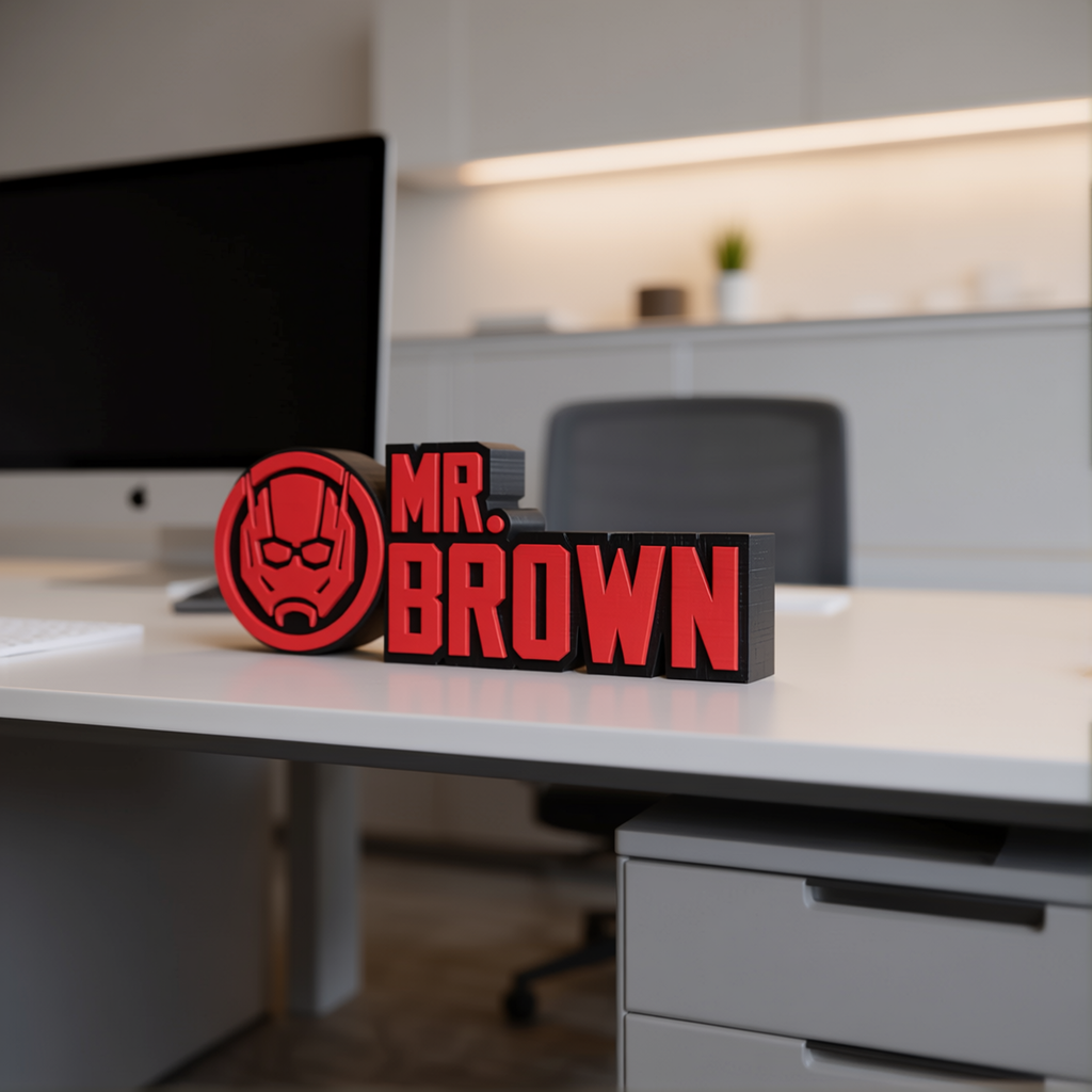 Personalized Ant-Man Desk Name Plate