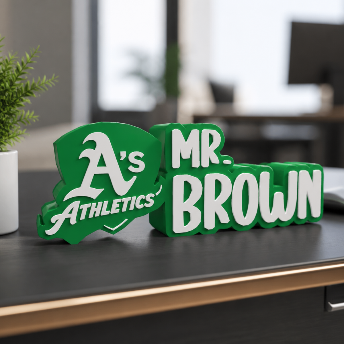 Personalized Athletic's Baseball Desk Name Plate