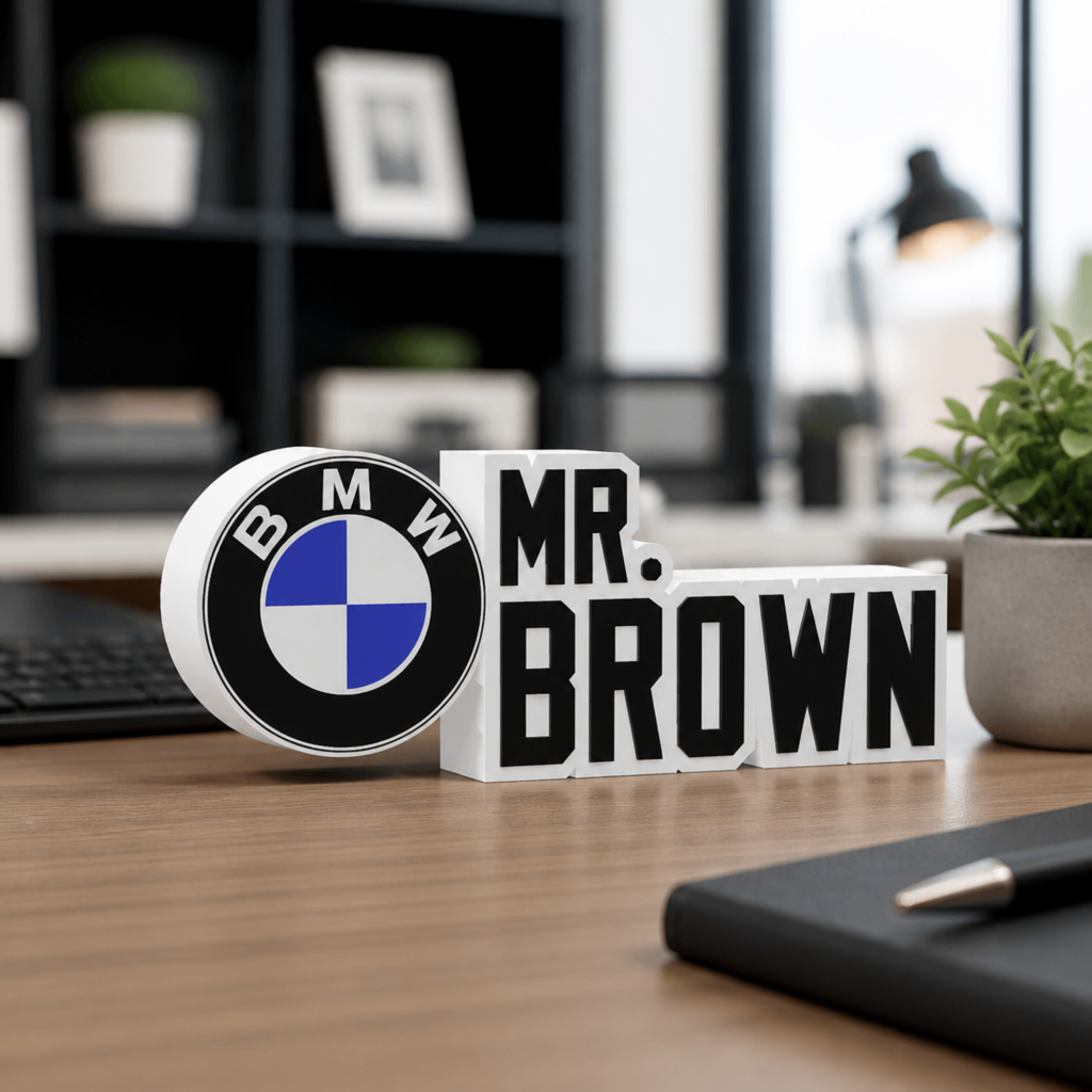 Personalized BMW Desk Name Plate