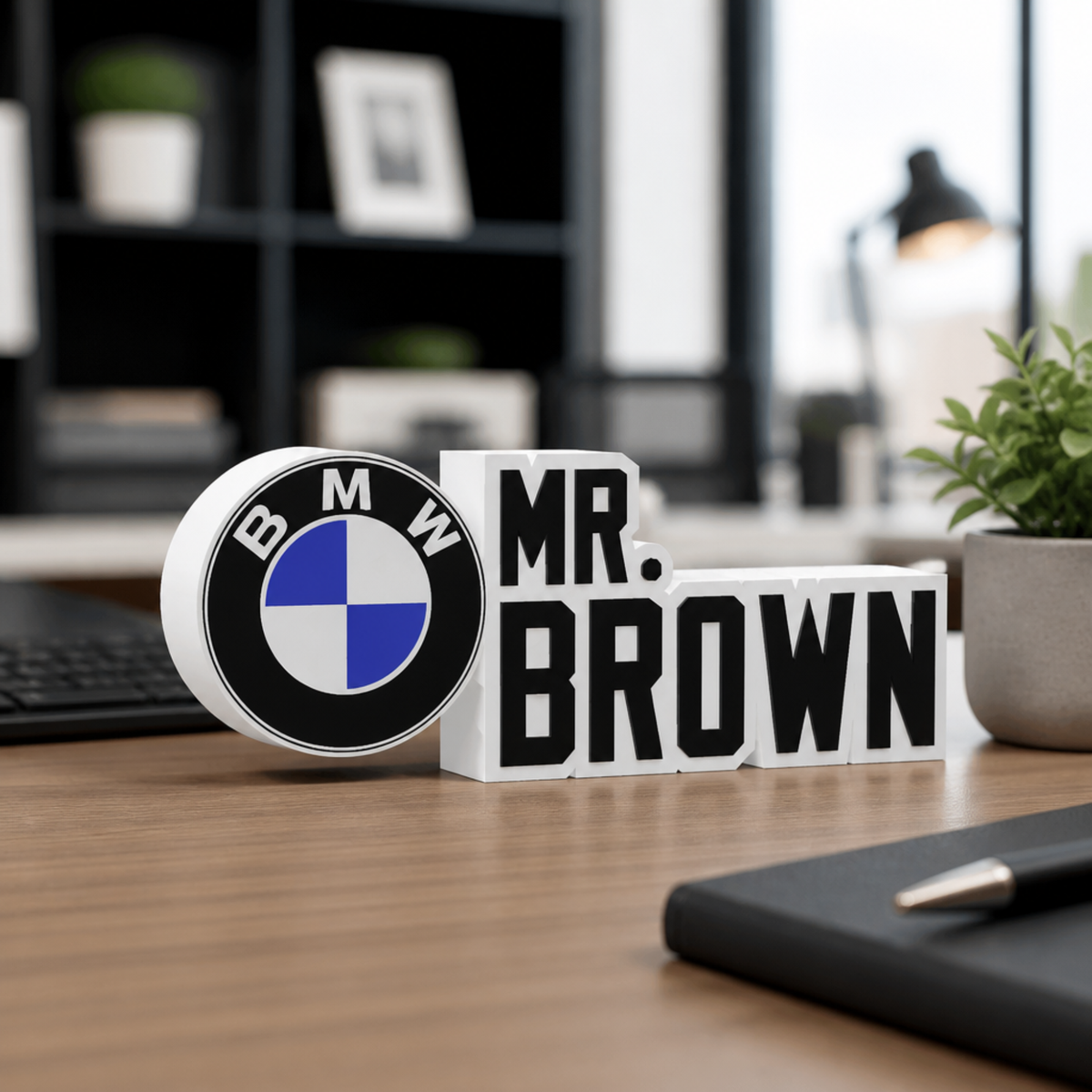 Personalized BMW Desk Name Plate