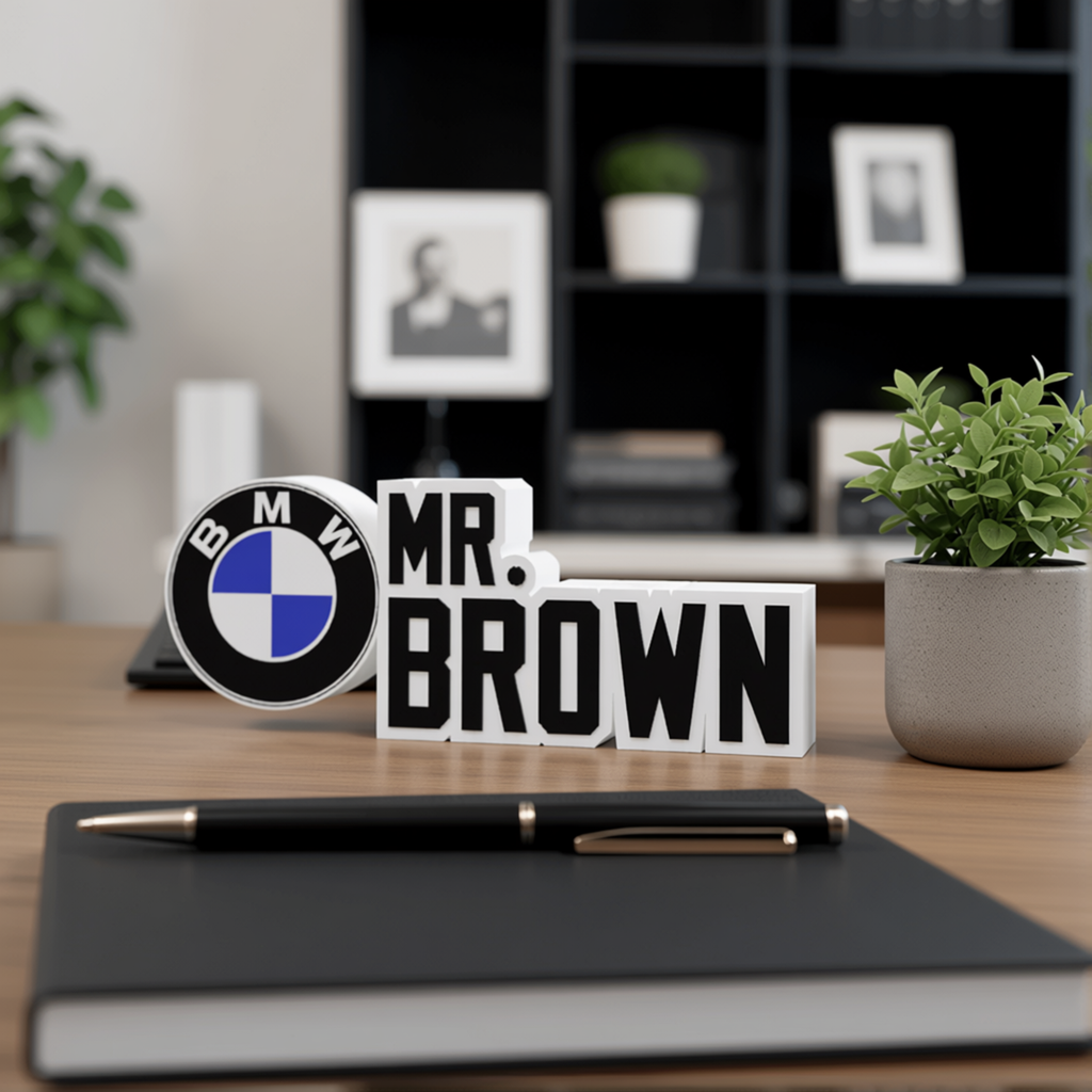 Personalized BMW Desk Name Plate