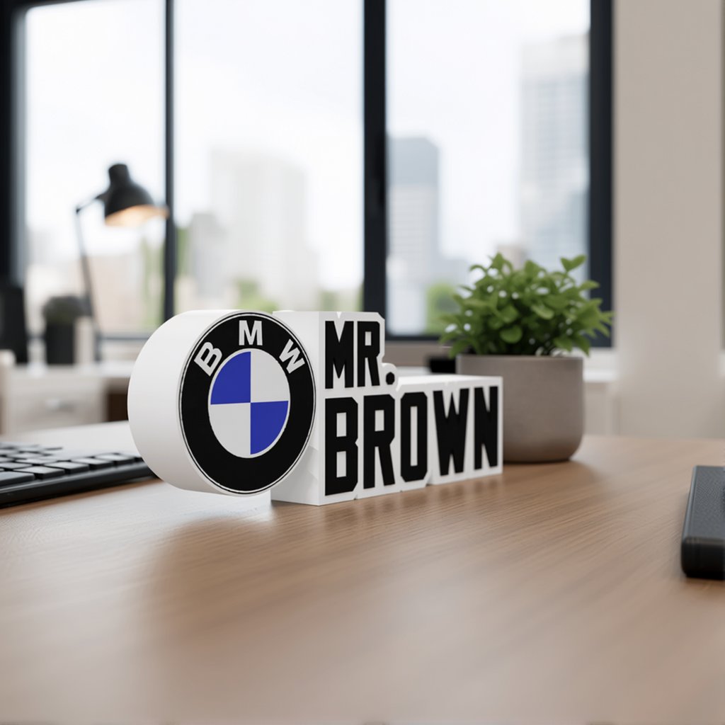 Personalized BMW Desk Name Plate