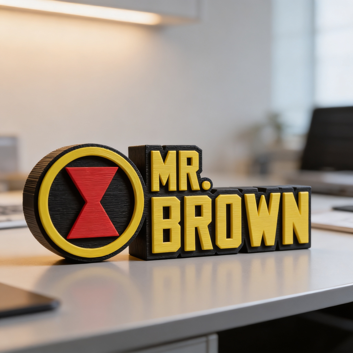 Personalized Black Widow Desk Name Plate