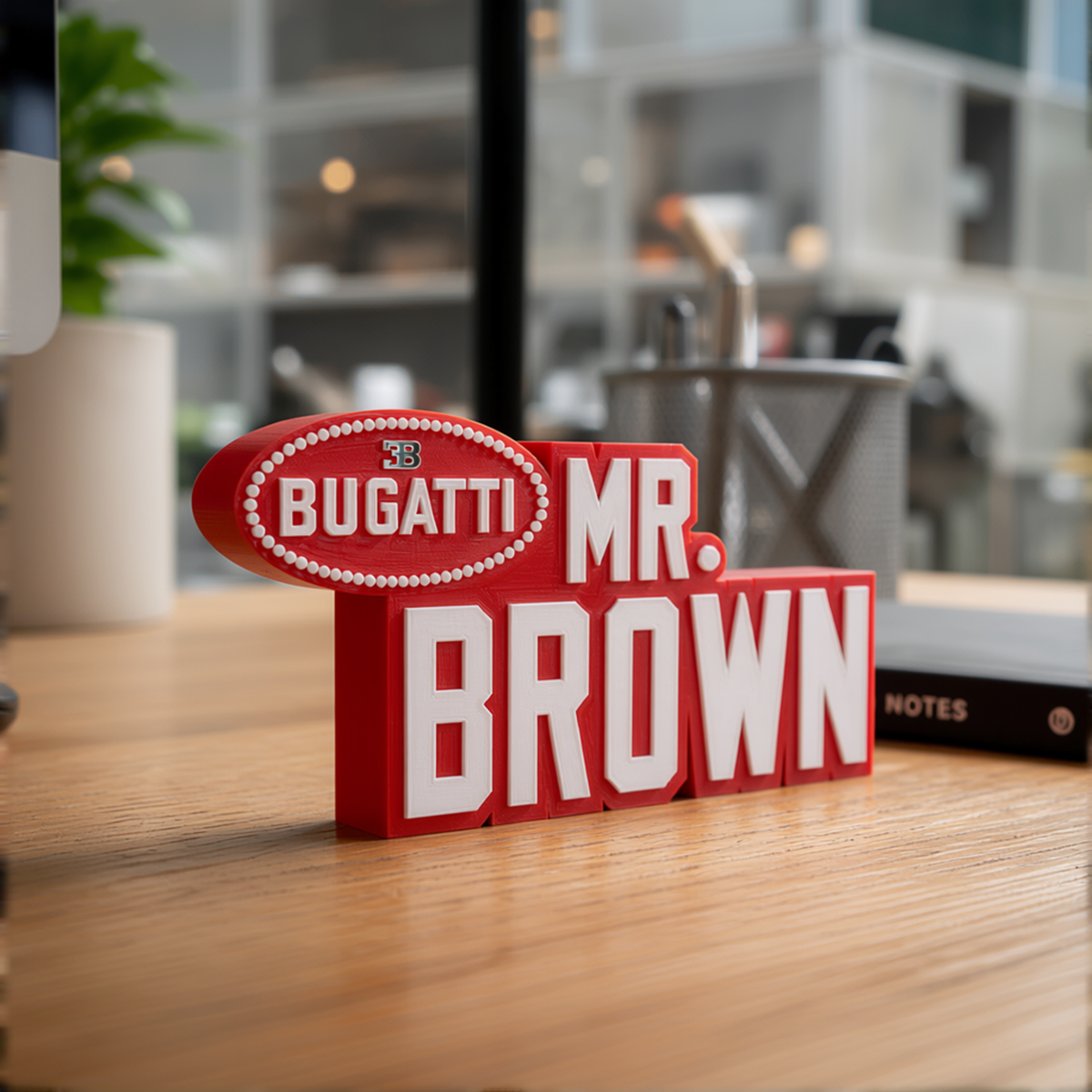 Personalized Bugatti Desk Name Plate