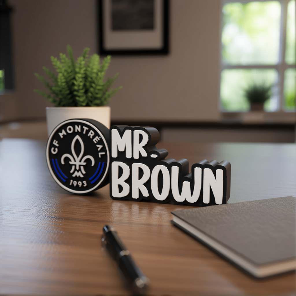 Personalized CF Montréal Soccer Desk Name Plate