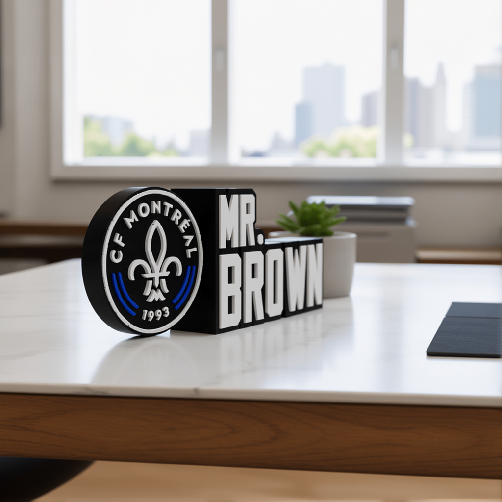 Personalized CF Montréal Soccer Desk Name Plate