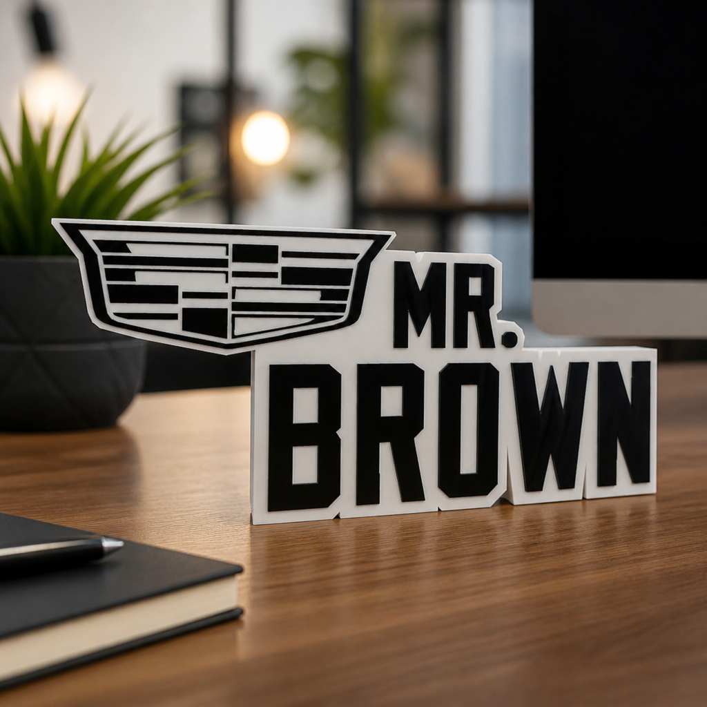 Personalized Cadillac F1 Team Desk Name Plate