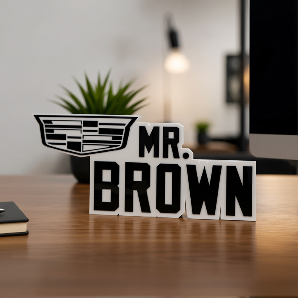 Personalized Cadillac F1 Team Desk Name Plate